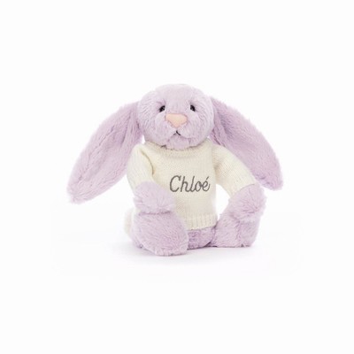 Jellycat Bashful Lilac Conejo with Cream Jumper | BGZM-81204